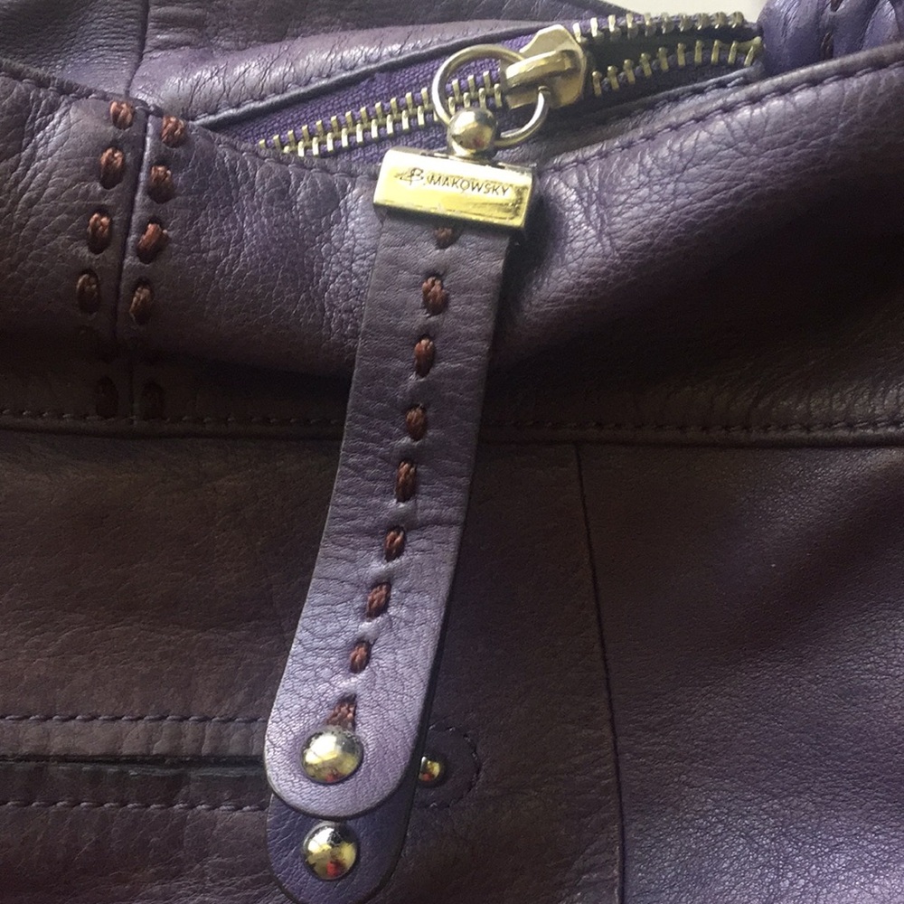 B Makowsky Purple Purse - Picture 2 of 11